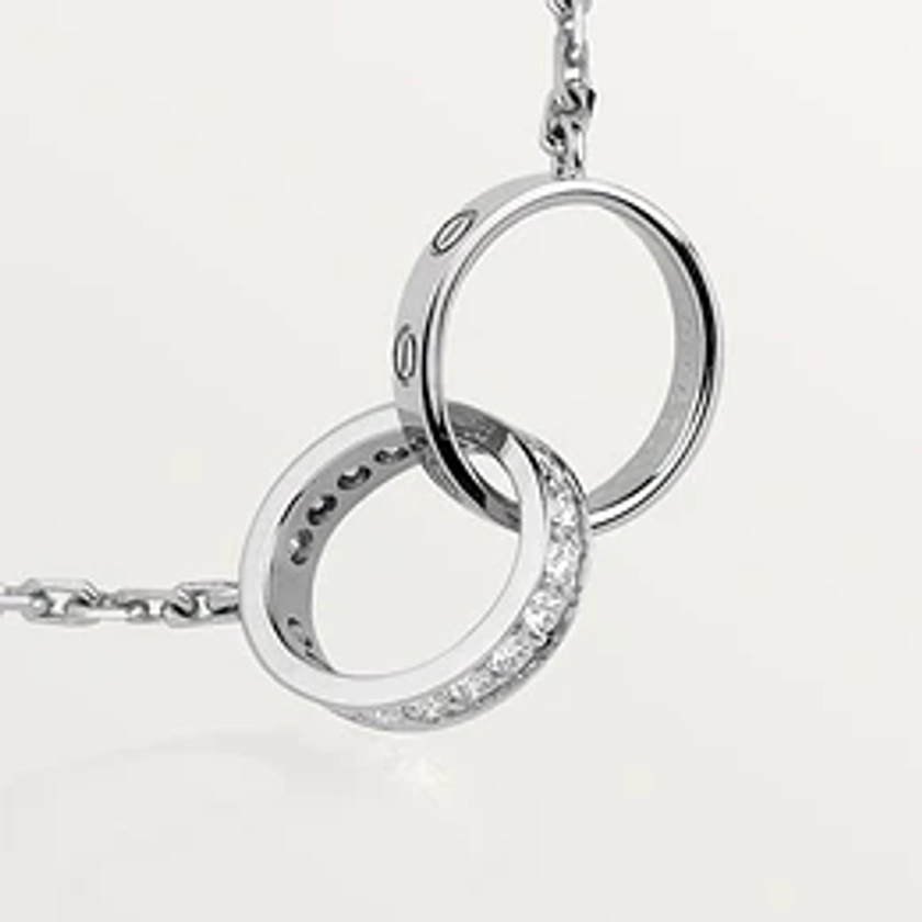 CRB7013700 - Collier LOVE diamants - Or gris, diamants - Cartier