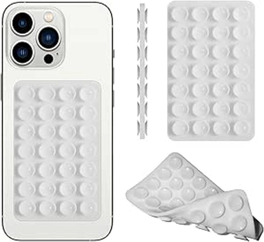 Amazon.com: DreamsLink.LC Silicone Double-Sided Suction Phone Case Detachable Mount - Hands-Free, Reusable, Easy to Clean, Strong Grip Holder for Selfies & Videos, iPhone & Android Compatible, 3.74"x2.17" White : Cell Phones & Accessories