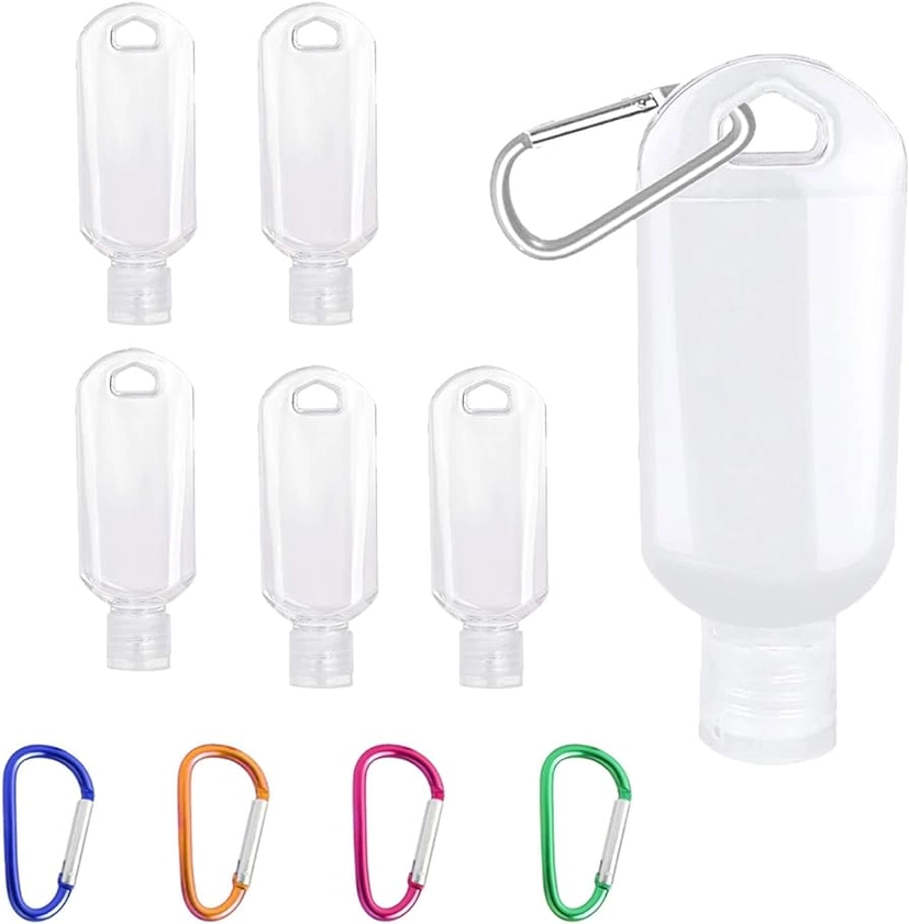 5pcs Clear Portable Travel Bottles,50ml Refillable Travel Bottles Portable with Hook,Hand Sanitizer Containers,Leakproof Travel Bottles for Hand Sanitizers,Disinfectant Alcohol,Liquids,Toiletries : Amazon.co.uk: Beauty
