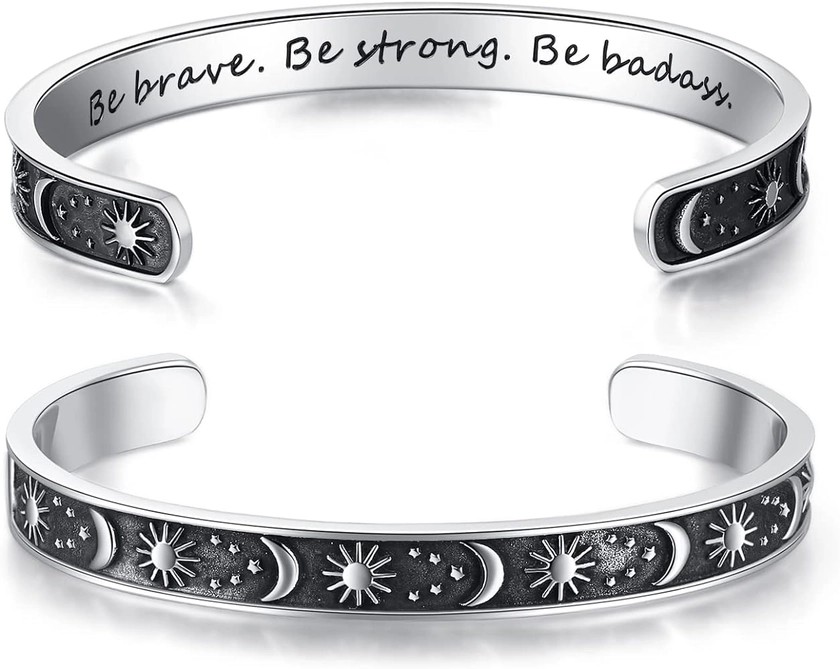 TONY & SANDY Inspirational Bracelets for Women Teen Girls Personalized Gifts for Mom Daughter Sister Friends Stainless Steel Engraved Birthday Graduation Easter Gifts for Teen Girls Adults