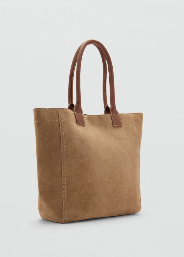 Sac shopper cuir - Teen | MANGO France métropolitaine