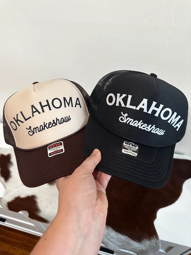 Oklahoma Smoke Show Trucker Hat, ZB Concert Hat, Country Hat, Oklahoma Made, Country Music Gift, Nashville, Gift for her, Cowgirl Hat