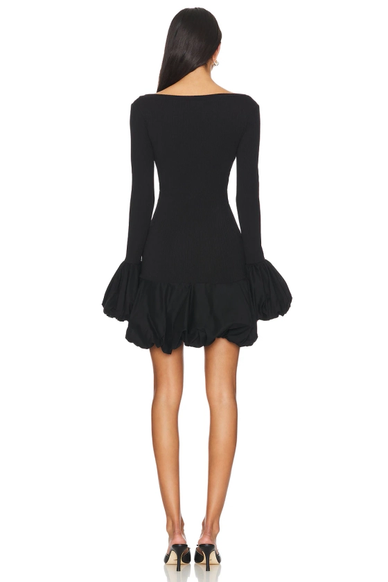 Balloon Contrast Knit Dress