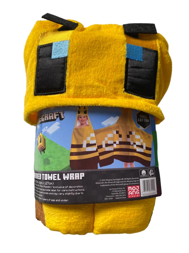 Minecraft Bee Hooded Towel