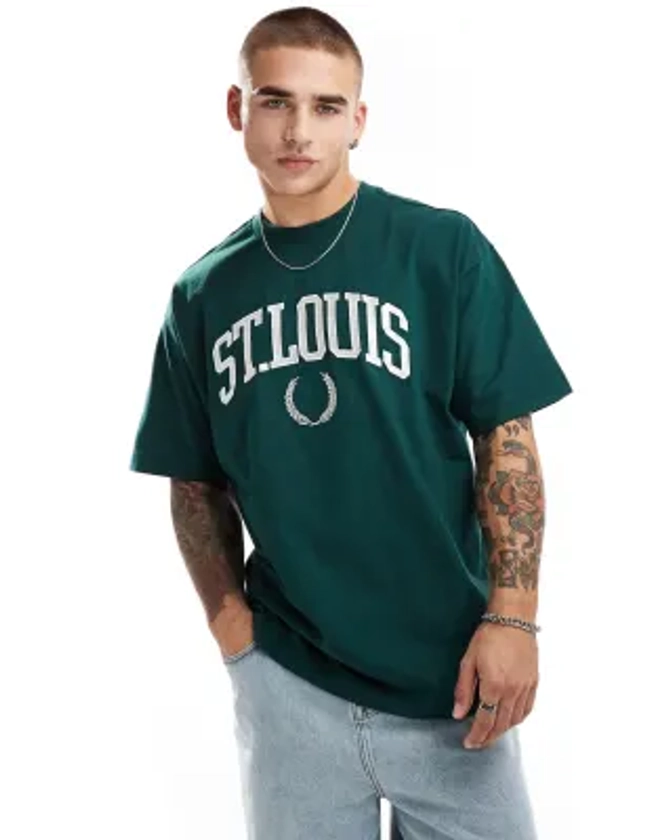 Cotton On boxy fit St Louis graphic t-shirt in pine green | ASOS