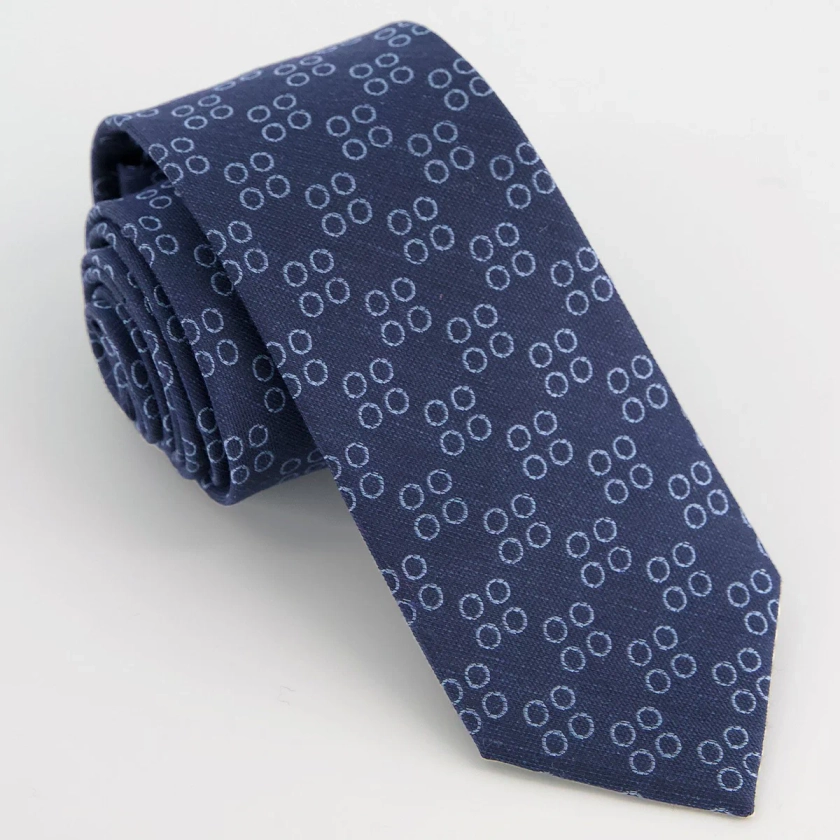 Monogram Navy O Tie | Linen Ties | Tie Bar