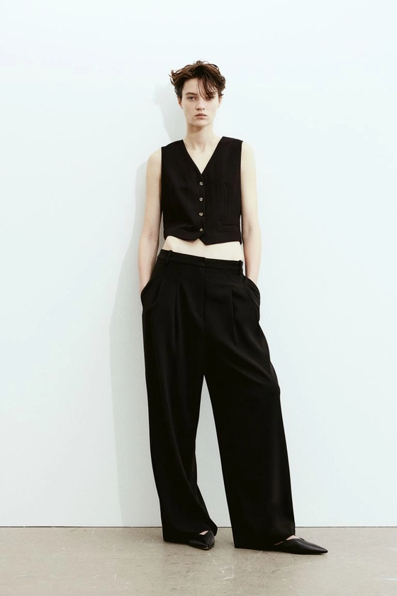 Pantalon large - Noir - FEMME | H&M FR
