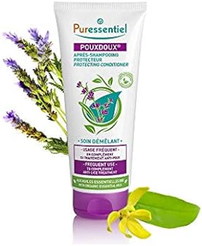 Puressentiel - Anti Poux - Après-Shampoing Protecteur Pouxdoux - Soin démêlant aux Huiles Essentielles Bio - Idéal en complément du traitement anti-poux - 200 ml