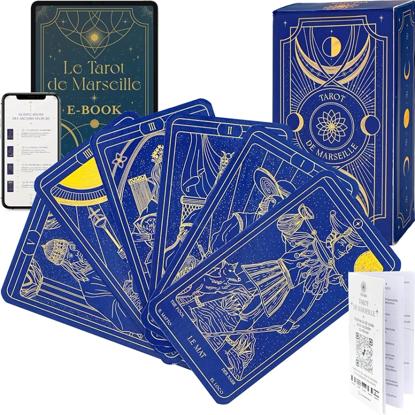 Tarot de Marseille + Livret & E-Book de 196 PagesTarot Divinatoire en Français Parfait pour Débutant Voyance, Divination & Guidance 100% Fabriqué en France : Amazon.fr: Jeux et Jouets