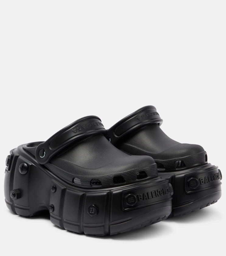 x Crocs Hardcrocs platform slides in black - Balenciaga | Mytheresa