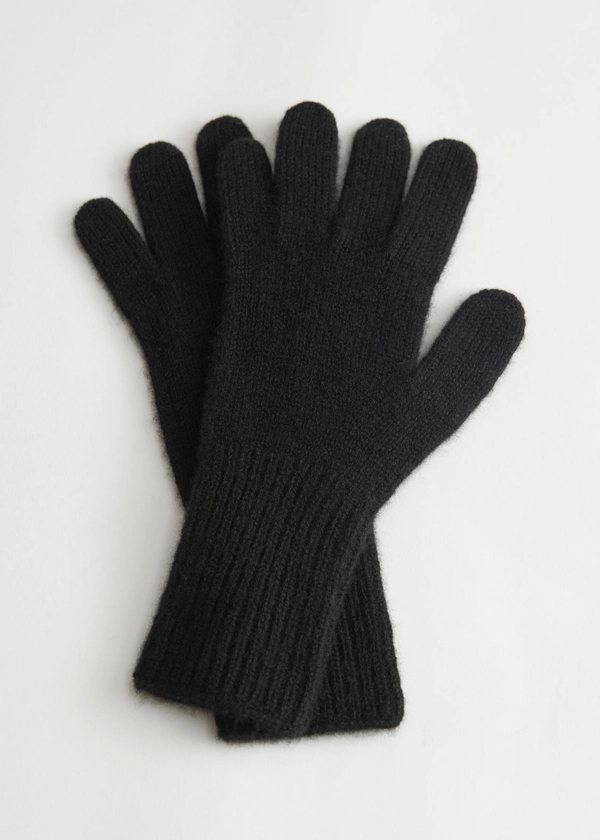 Knitted Cashmere Gloves - Black - & Other Stories PT