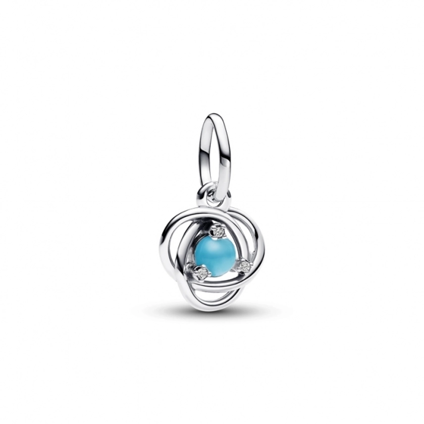 December Birthstone Eternity Circle Dangle Charm