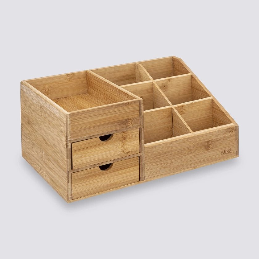 Organiseur 2 tiroirs/ 6 compartiments - Bambou | 5five