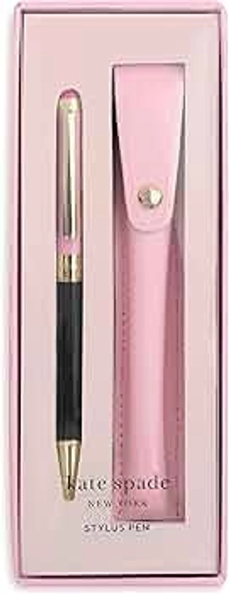 Kate Spade New York Stylus Pen for Touch Screens, Metal Ballpoint Pen with Black Ink and Storage Pouch, Colorblock