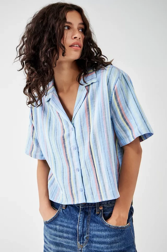 Chemise courte à rayures ensoleillées BDG