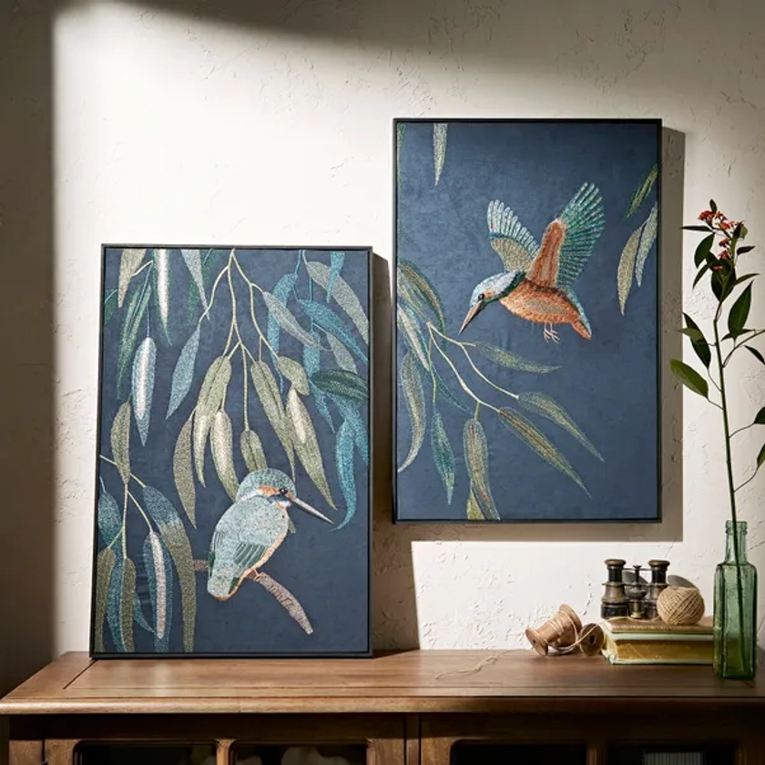 Set of 3 Kingfisher Canvas 40cm x 60cm | Dunelm