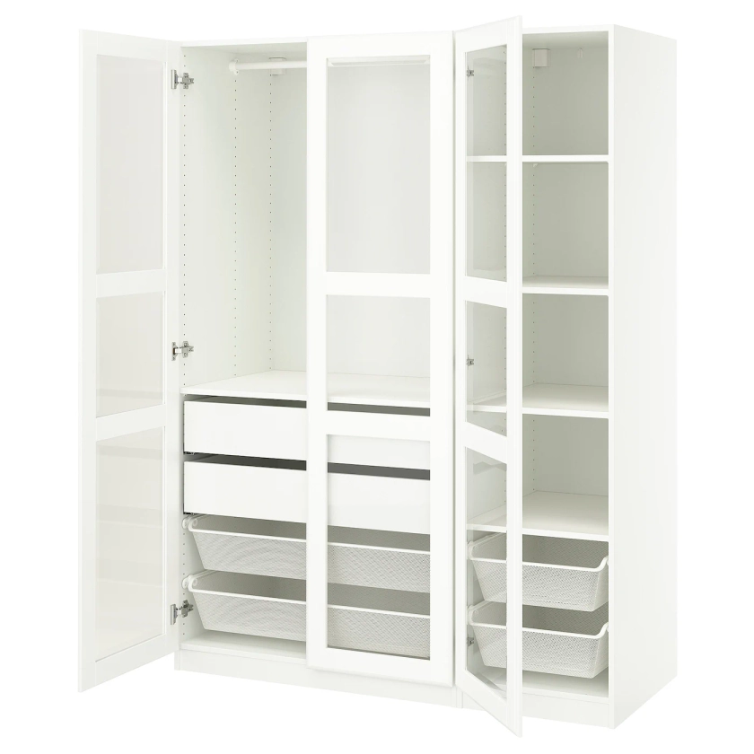 PAX / TYSSEDAL Combinaison armoire - blanc/blanc verre 150x60x201 cm