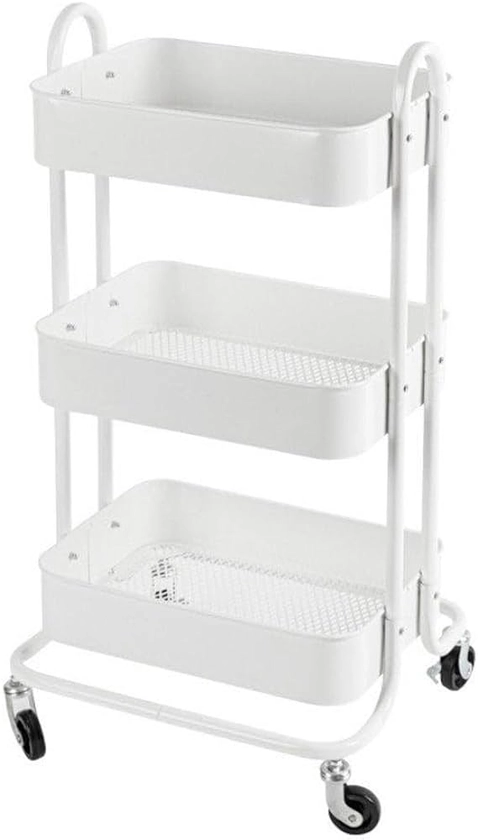 Amazon.com: EKKIO Rolling Cart, 3 Tier Rolling Cart, Storage Cart, Rolling Carts with Wheels, Book Cart, Craft Cart, Lash Cart, Rolling Storage Cart Organizer, Nail Cart, Baby Cart, Bathroom Cart, Diaper Cart : Office Products