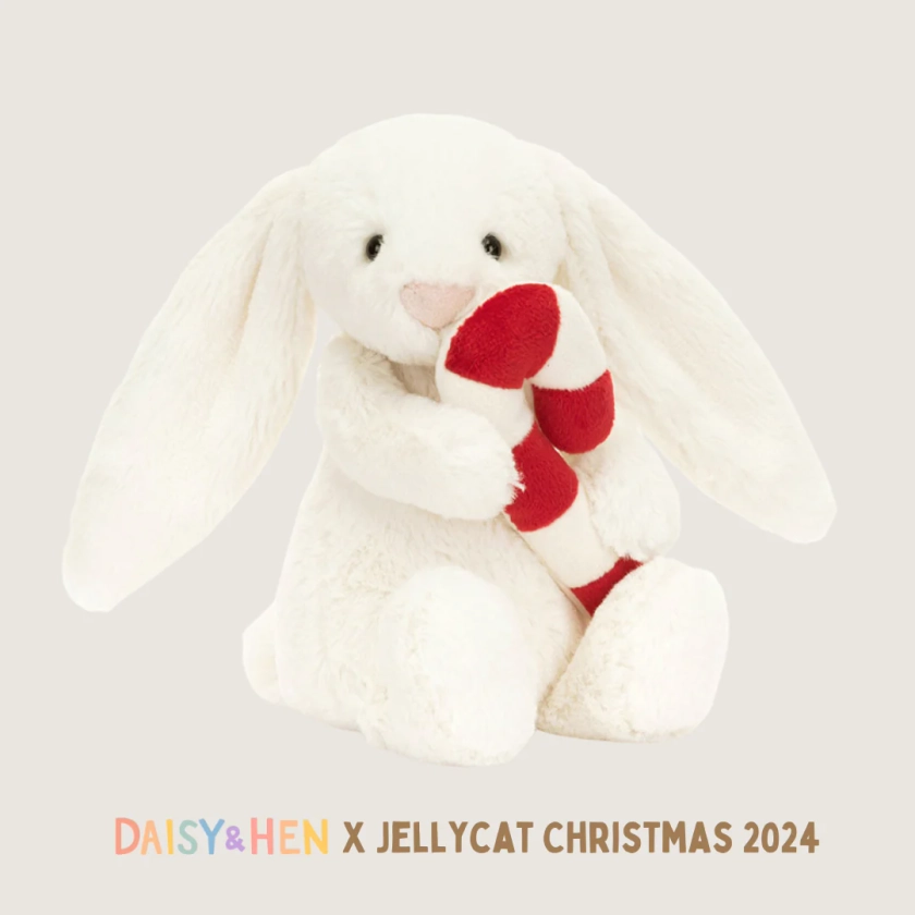 Jellycat Bashful Bunny with Candy Cane