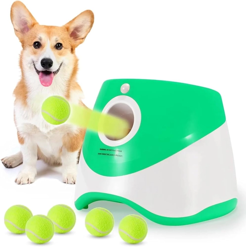 StrategyTails Automatic Cordless Dog Ball Launcher - Fun Fetch Toy for Active Dogs - Hands-Free Playtime!