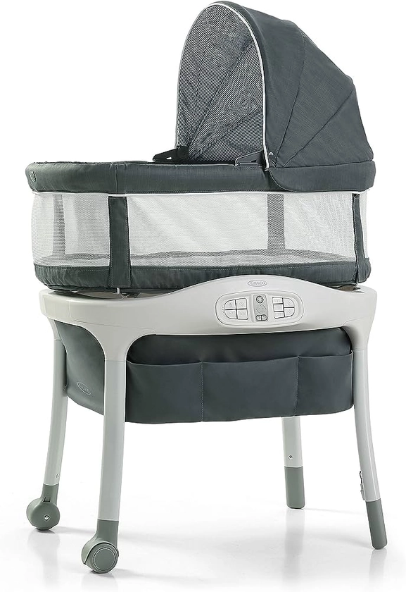 Graco Sense2Snooze Bassinet with Cry Detection Technology | Baby Bassinet Detects and Responds to Baby's Cries to Help Soothe Back to Sleep, Ellison , 19 D x 26 W x 41 H Inch (Pack of 1)