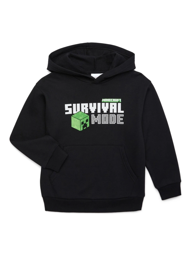 Minecraft Boys’ Front Back Graphic Hoodie, Sizes 4-18 - Walmart.com