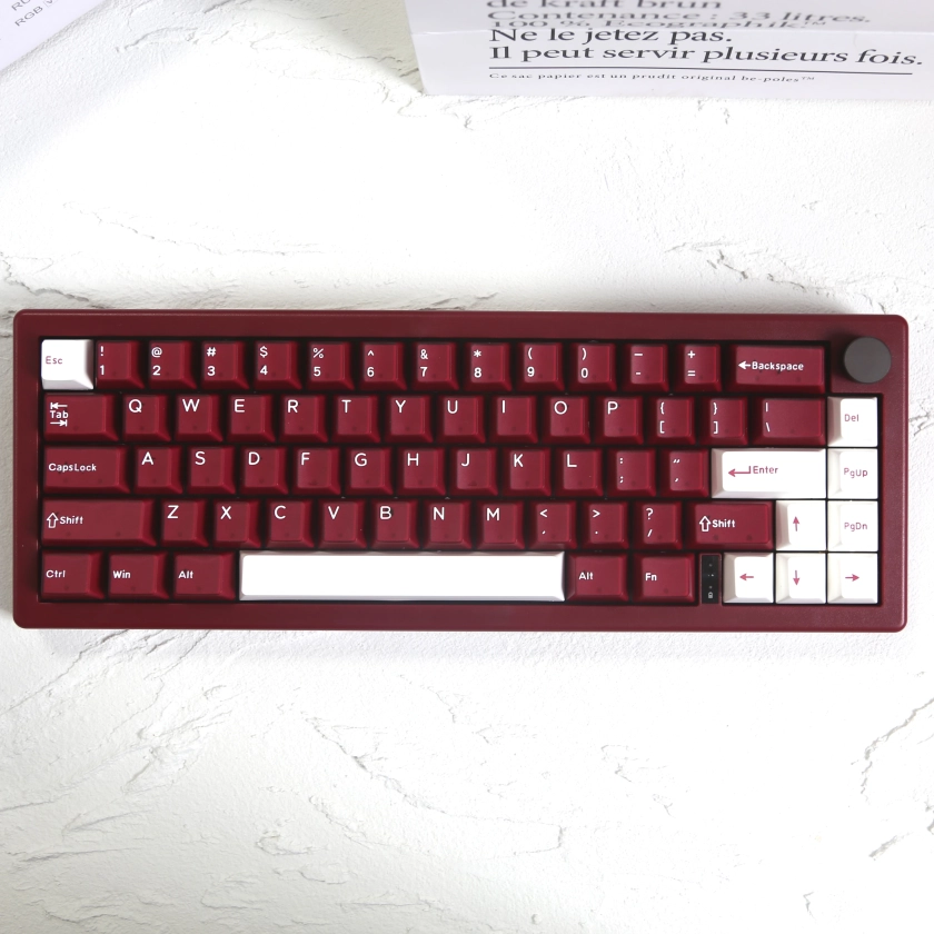GMK67 65% Deep red mechanical keyboard kit bluetooth 2.4G wireless wired Customized with RGB Backlit