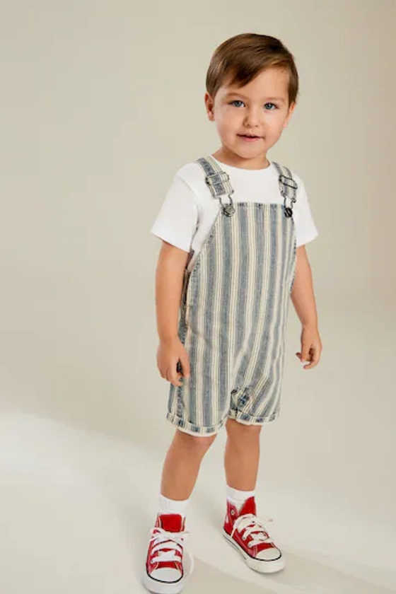 Buy Stripe Denim Slouch Dungarees (3mths-7yrs) from the Next UK online shop