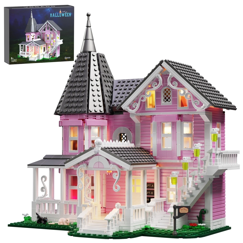 Ensemble de nuits d'appartement de palais rose Coralined pour garçons et filles, jouets modèles d'architecture de film, cadeaux de Noël, nouveau - AliExpress