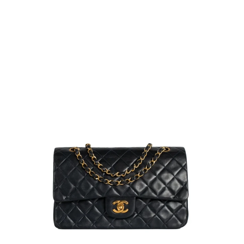 Sac Timeless / Classique Medium Vintage en cuir noir