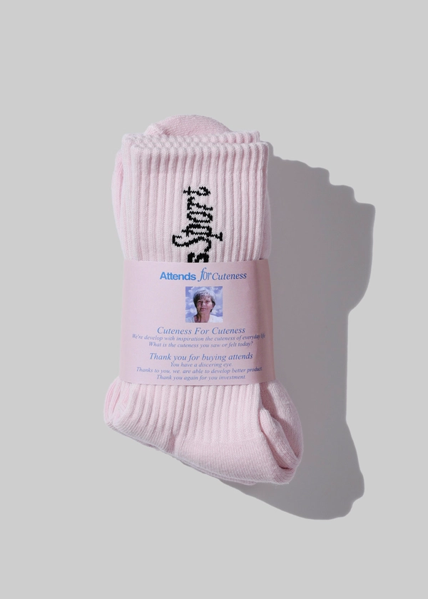 Attends Sports Socks 3packs (Baby pink) : attends.