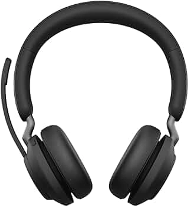 Jabra Evolve2 65 Wireless PC Headset – Noise Cancelling Microsoft Teams Certified Stereo Headphones With Long-Lasting Battery – USB-A Bluetooth Adapter – Black