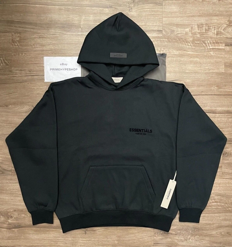 NEW Fear of God Essentials Hoodie Stretch Limo Black Size XXS-XL FREE SHIPPING