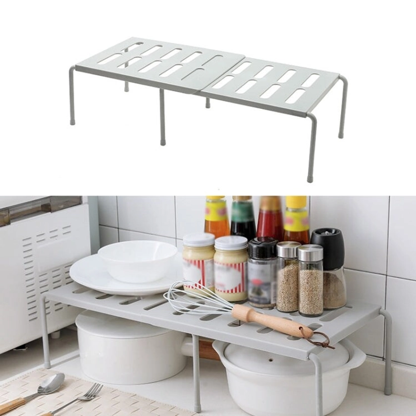 2460 Retractable Multifunctional Kitchen Shelf(Grey) | CDON