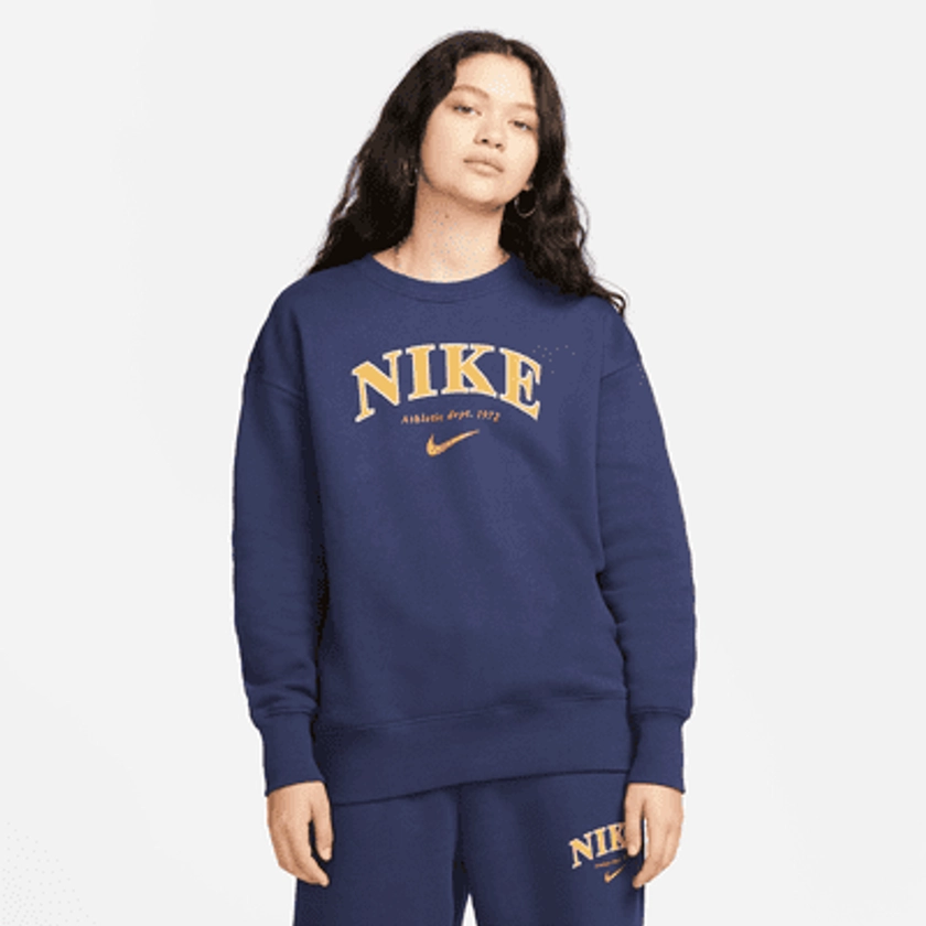 Sweat-shirt oversize à col ras-du-cou Nike Sportswear Phoenix Fleece pour Femme