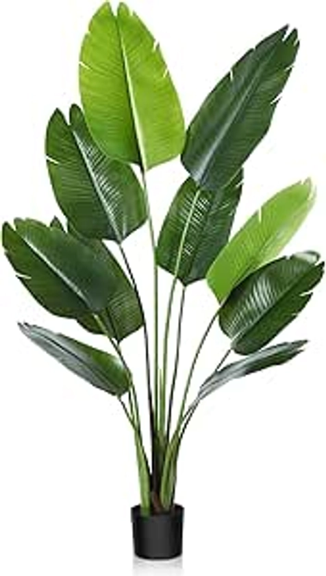 CROSOFMI Plante Artificielle Oiseau de Paradis 150 cm Faux Palmier Tropical avec 10 Feuilles, Faux Plantes Parfaites en Pot pour Intérieur Extérieur Maison Maison Bureau Jardin Décoration Moderne : Amazon.fr: Cuisine et Maison