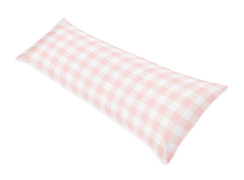 Buffalo Check Pink and White Full Length Body Pillow Cover