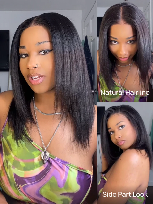 Nadula Bye Bye Knots 2.0™ | Yaki Bob 7x5 And 13x4 Pre-Bleached Natural Looking Straight Glueless Summer Wig