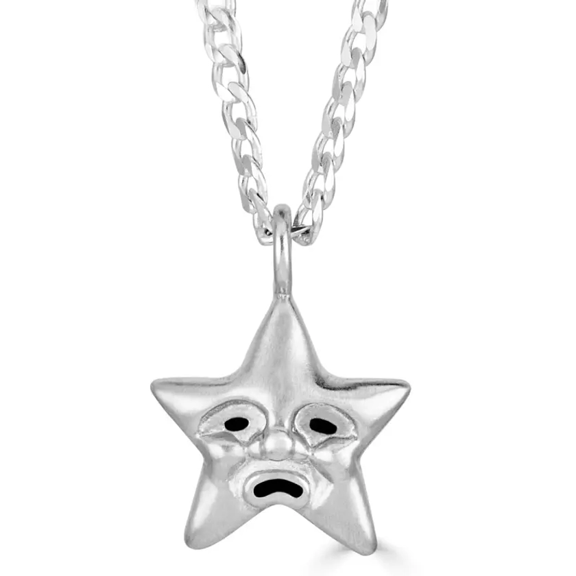 Silver Starface Necklace