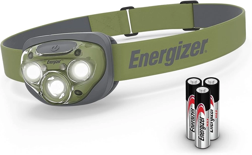 Energizer Lampe Frontale LED Vision HD+, Lampe Puissante 260 Lumens, Résistante à l'Eau, Piles Incluses [Exclusivité Amazon]