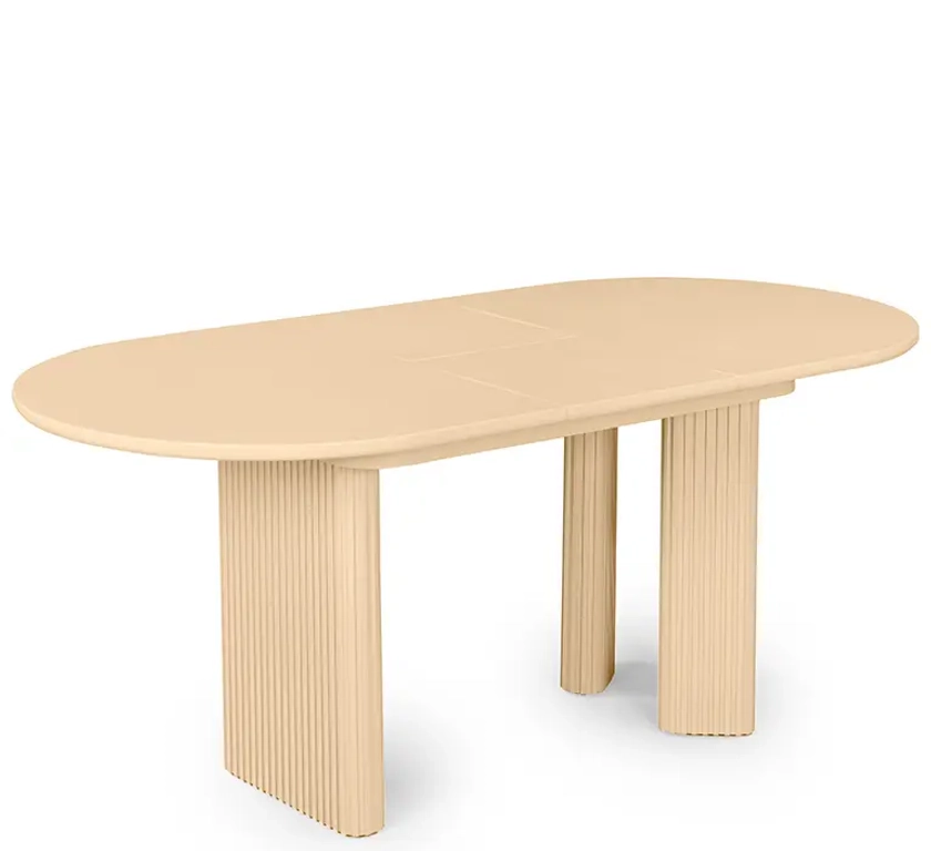 ADRIANO Table à manger extensible, pour 4-6 personnes, Bois beige, L150-190