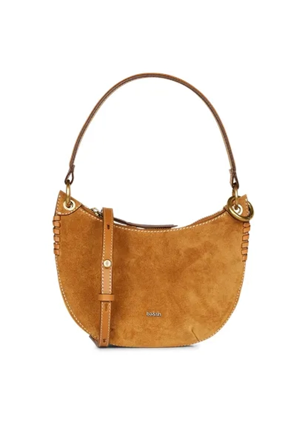 SAC à MAIN EN CUIR VELOURS COGNAC BA&SH - FEMME | Place des Tendances