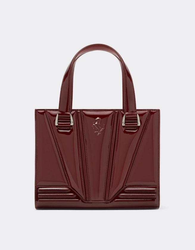 Mini tote bag Ferrari GT Bag en cuir verni