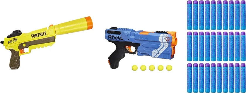 Buy Nerf Fortnite SP-L Elite Dart Blaster with Detachable Barrel, 6 Elite Darts & NERF Rival Kronos XVIII-500 (Blue) & Kids Ages 14 and Up, Multi Color & NERF Fortnite 30 Dart Refill Pack for Blasters Online at Low Prices in India - Amazon.in