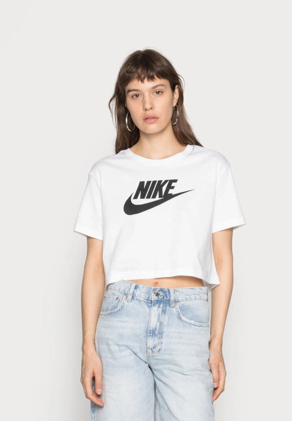 Nike Sportswear TEE - T-shirt imprimé - white/black/blanc - ZALANDO.BE