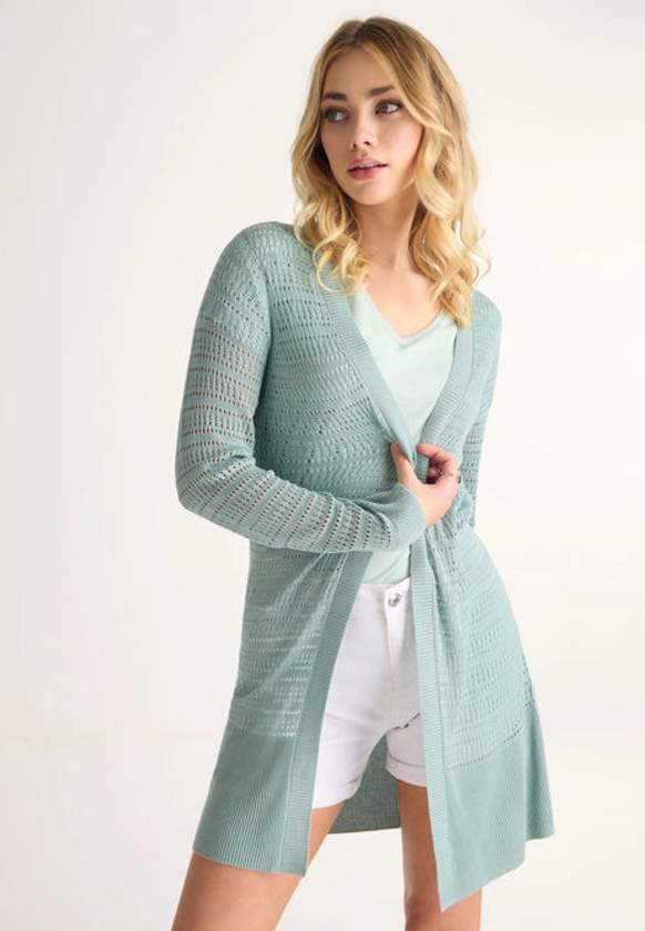 Womens Sage Stitch Longline Cardigan | Peacocks