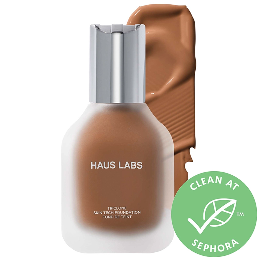 Haus Labs 415 Medium Deep Cool Triclone Skin Tech Medium Coverage Foundation Review & Swatches