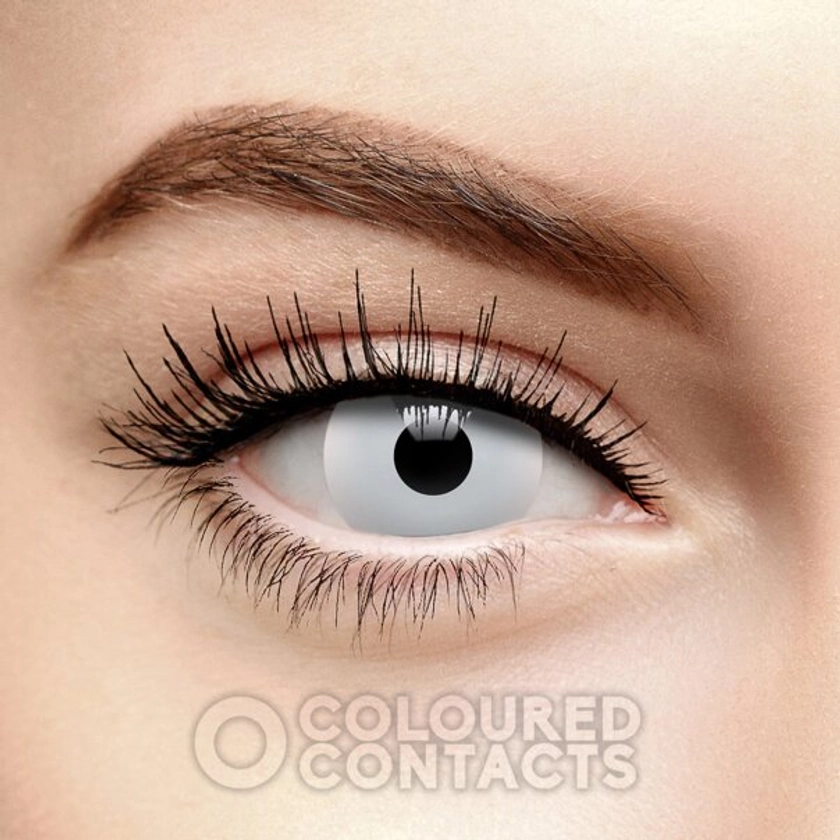 White Mini Sclera Zombie Halloween 1 Day Colored Contact Lenses