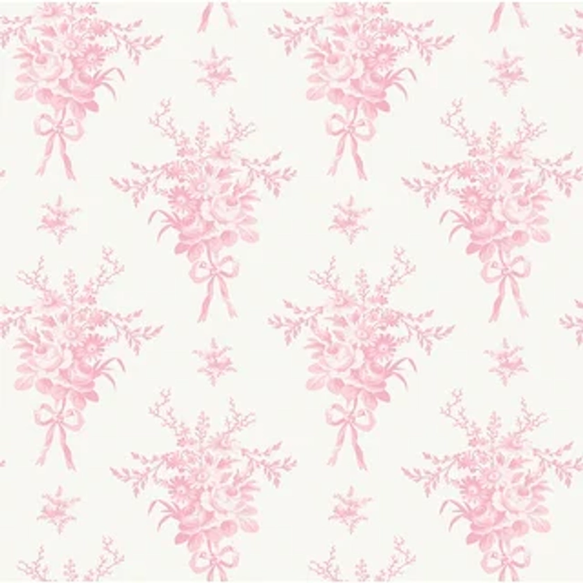 Rosie Arrangements Kiss Pink Bouquet Toss Wallpaper - Bed Bath & Beyond - 40000618