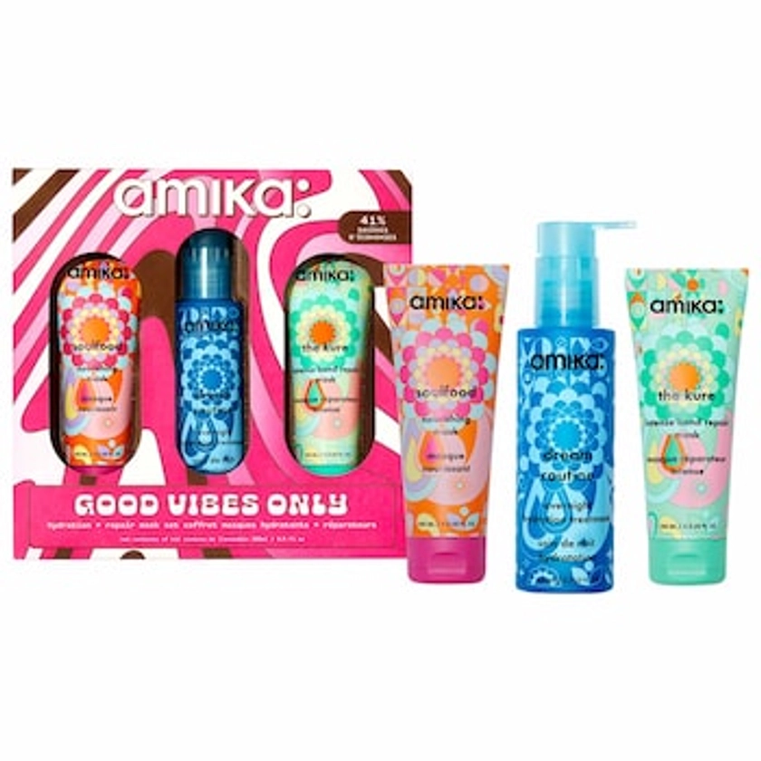 Good Vibes Only ​Hydration + Repair Hair Mask Set - amika | Sephora